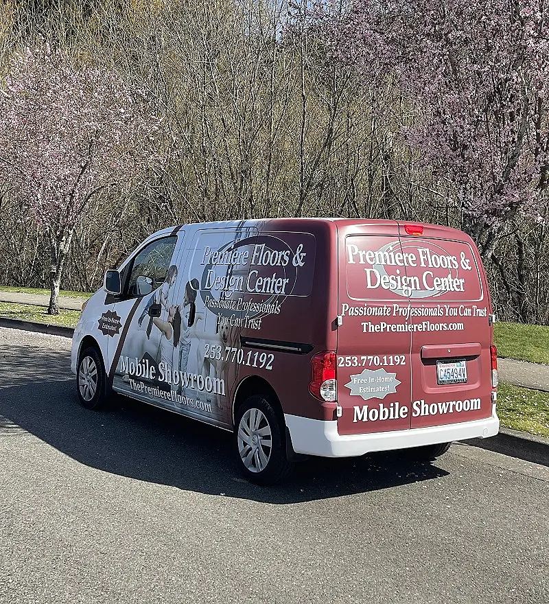 The Premiere Floors Mobile Showroom van